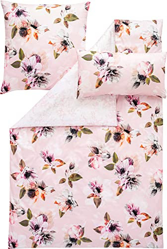 ESTELLA Schweizer Premium Satin Bettwäsche Rosa rosa 1 Bettbezug 155 x 220 cm + je 1 Kissenbezug 80 x 80 cm + 40 x 80 cm