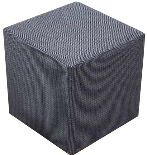 AQIGR Ottomane Schonbezug Quadratische Stretch Hocker Bezug hocker Bezug für Ottomane quadratisch Überzug Hockerbezug Quadratische Ottomane Abdeckungen (Color : Grey, Size : 50x55cm)