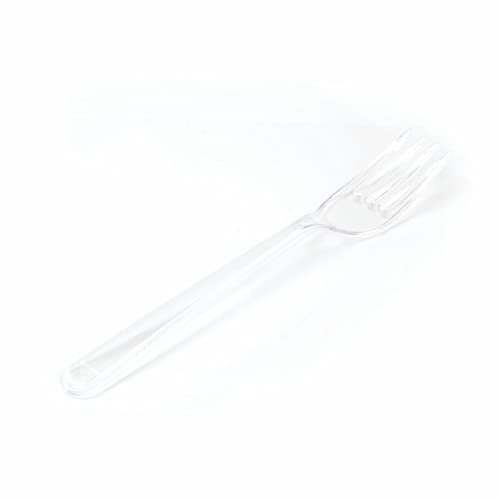 500 Stück Mehrweg-Plastikgabel, transparent, 17,5 cm glasklar Mehrweggabel Mehrwegbesteck Party Gabel Kunststoff Besteck wiederverwendbar