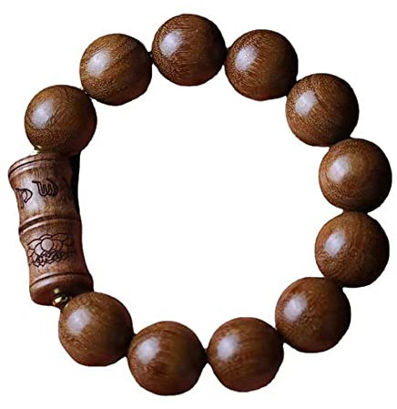 18 mm natürliches goldenes Sandelholz Lotus Armband zarte Mala Gebet Perlen Armband Meditation Yoga Stretch Armband Unisex