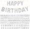 TaoBary 112 Stück DIY Buchstaben benutzerdefinierte Banner Glitzer anpassbares Banner Kit inklusive 107 Buchstaben und Zahlen 3 Seil für Valentinstag Geburtstag Party (Silber)