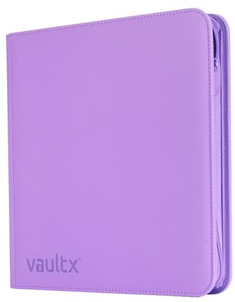 Vault X Raccoglitore per Carte da Collezione a 12 Tasche con Cerniera, 480 Carte, Materiale Exo-Tec per Album, 20 Pagine a Caricamento Laterale, TCG (Viola)