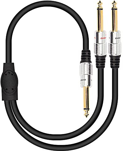 XMSJSIY 6,35 mm TS maschio a doppio 6,35 mm TS maschio Mono Stereo Y cavo splitter – 50 cm