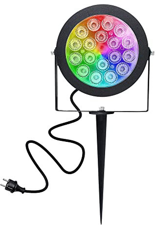 GLEDOPTO ZigBee PRO Serie Gartenstrahler für Außenbeleuchtung mit Farb und Weißlicht RGB-CCT Warmweiß und Kaltweiß Lampen für den Garten Bäume und Büsche (Gartenstrahler 12w Update)