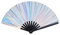 SUMERSHA Holographic Rave Fan Large Folding Fan Festival Fan (Silver)
