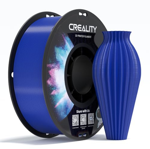 Creality CR-PETG 3D-Druckfilament 1,75 mm, Ausgezeichnete Zähigkeit, Hohe Präzision, Geruchlos, Ungiftig, Feuchtigkeitsbeständig, 1 kg (2,2 lbs), Glänzendes PETG-Filament für 3D-Drucker(Blau)