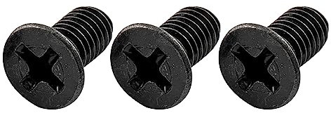 Musiclily Pro M5X10mm Edelstahl Kreuzkopf Senkkopf Schrauben für Floyd Rose Locking Tremolo Bridge Block, Schwarz (3er Set)