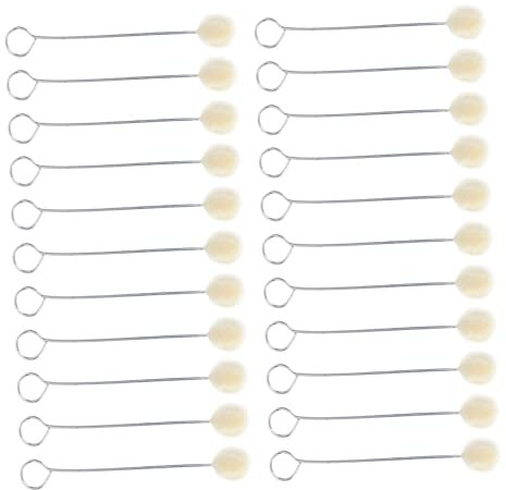 COHEALI 60pcs Wool Balls Brush Dyeing Applicator Brush Daubers for Crafting Dauber Ball Brush Leather Wool Daubers for Dye Shoe Polish Kit Digital Caliper Paint Metal Accessories