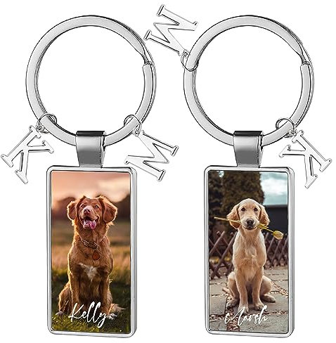 Easycosy Schlüsselanhänger personalisiert mit Foto und Gravur - individuelle doppelseitige Schlüsselanhänger mit Bild selbst gestalten als Vatertagsgeschenk für Papa Opa zum Vaterrtag Männertag