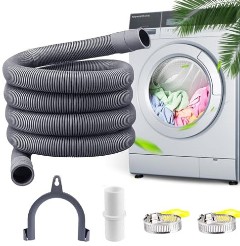 Niaetuto 3M Tuyau Vidange Machine à Laver, Universel Evacuation, Rallonge Lave Vaisselle avec Support en U, Colliers et Tuyau de Raccordement