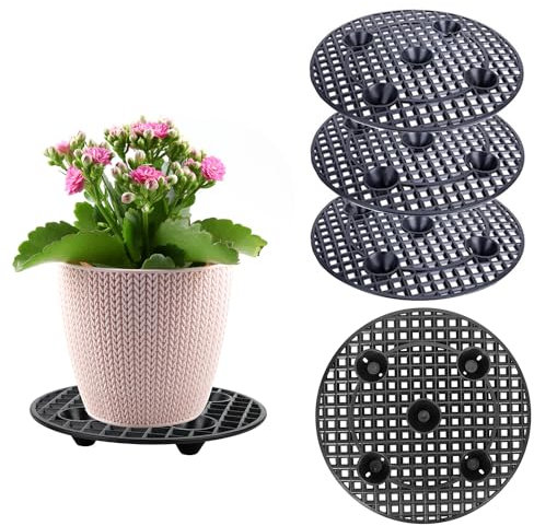 Ompinda Plant Stand, 11.6 Inch Heavy Duty Plastic Floor Protector Plant Riser Holder (5 Pack)