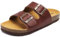 ONCAI Sandalias de Pala Mujer con Ajustable Buckle Corcho Zapatillas de Moda de Verano Mules Planas Zuecos Flores Marrón Tamaño 38