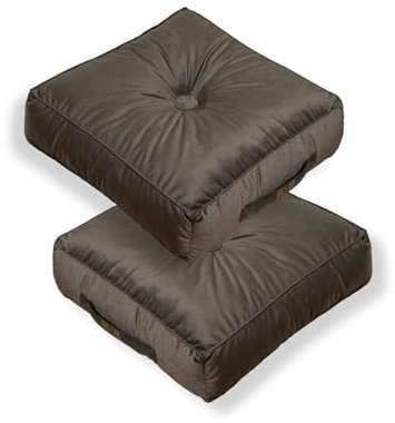 deco arts Sitzsack aus Velours, 40 x 40 x 14 cm, Dunkelgrau, 2 Stück