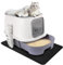 CALIYO Katzenklo mit Deckel – Anti-Geruch Katzentoilette Geschlossen hoher Rand, Katzenklo Groß XXL mit Schublade & Sieb für Große Katzen, Cat Litter Box (53×41×40 cm, Grau-Weiß)