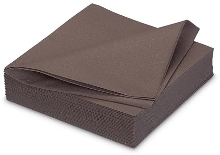 AVA Servietten stoffähnlich 40x40cm 25 Stück - Farbauswahl - Airlaid saugstark - Einweg Tischservietten zum Falten - Einfarbige Papierservietten für Hochzeit Geburtstag Gastronomie - Braun