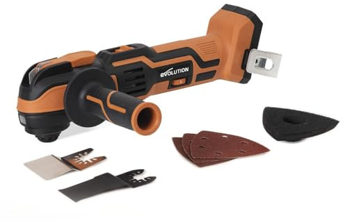 Evolution Power Tools R18MLT-Li Multi-Utensile Senza Fili 18 V Li-Ion EXT, Multiuso E Multi-Materiale Per Eseguire Tagli, Sagomare, Raschiare E Levigare | Batteria Non Inclusa