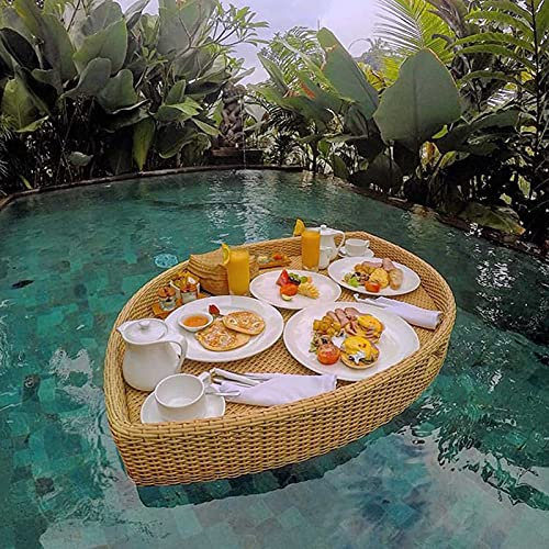 Swimming Pool Floating Tray Swimming Pool Floating Plate, Breakfast Tray, Afternoon Tea Tray, Leaf-Shaped Tray, Suitable For Breakfast Tea Tray Pool Party