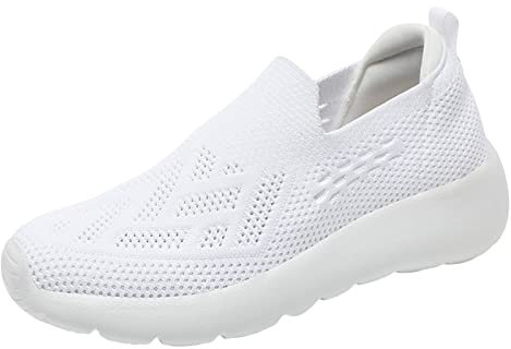 Breite Barfußschuhe für Damen, bequem, nordisches Walking, Schlupfschuhe, klobige Plattform, Loafer, Schuhe, weiches Netzgewebe, atmungsaktiv, Joggen, athletische Sneakers, Arbeit, Fitnessstudio,