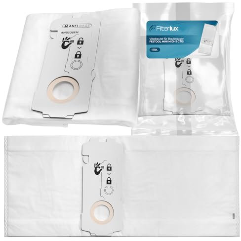 STAUBSAUGERBEUTEL 1 STÜCK KOMPATIBEL MIT FESTOOL CT 15 CTC MINI MIDI ERSATZBEUTEL FILTERLUX® Filtersack Hochwertige Staubbeutel für Festool Staubsauger Langlebig Effizient
