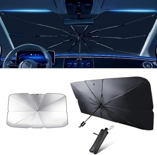 LINJIHOL Coche Parasol Parabrisas para Renault Clio (2004-2006),Refrigerante Proteccion Solar Rayos UV Parabrisas Giratorio de 360°.