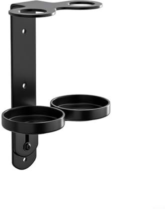 WIIYENA Distributeur de savon liquide, support mural chromé pour distributeur de savon pour les mains, porte-bouteille, gel douche, shampooing (2 trous)