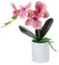 HOLIDYOYO Orchidée Artificielle en Pot Fausse Fleur Dorchidée pour Chambre Ou Bureau Réaliste