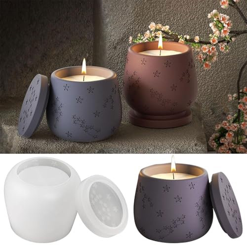 Silikonform Kerzenhalter,Gießformen Silikon,Silikonform Schale,Silikonform Kerzenhalter Mit Deckel,DIY Kerzen Formen,Kerzenform Silikon,Kerzenformen Zum Gießen Set