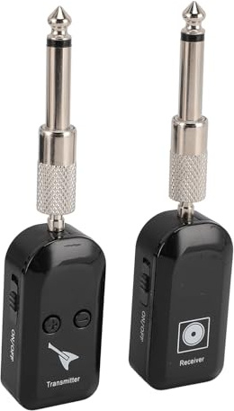 Plyisty Système de Guitare sans Fil, émetteur-récepteur de Guitare sans Fil Rechargeable avec Prise 3,5/6,35 Mm, Système sans Fil pour Guitare électrique, Piano, Guitare électrique, Basse