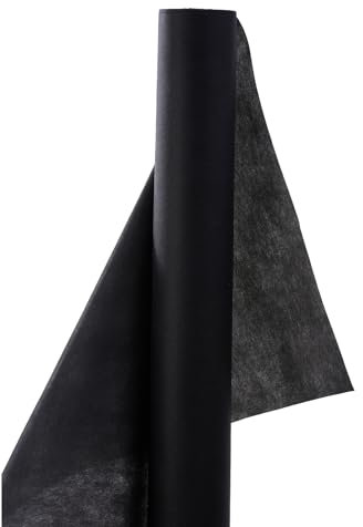 Simurq Einweg Tischdeckenrolle in 1,18 x 25 m, Stoffähnliches Vlies Tischdecke Rolle, Hochwertige Meterware Tischtuch (Schwarz, 1,18 x 25 M)