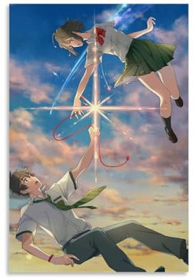 Anime Poster Your Name Kimi No Na Wa (2) Poster Dekorative Malerei Leinwand Wandkunst Wohnzimmer Poster Schlafzimmer Malerei,Wandkunst Bilddruck Moderne Familienzimmer Dekor 08x12inch(20x30cm)