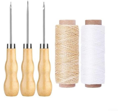 Essential Leder-Nähset mit Ahle und gewachstem Faden, ideal für die Reparatur von Schuhen und Taschen