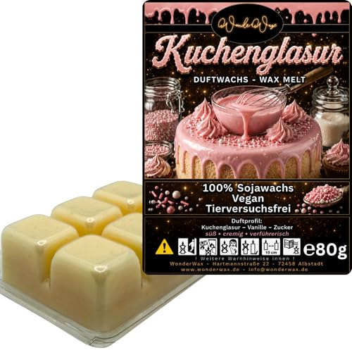 WonderWax® Duftriegel 6 x Duftwachs Würfel Weiß Kuchenglasur | Farbe: Weiß | Raumduft für Duftlampen, Wax Melt, Sojawachs, Indoor Duftöl Wachs schmelzen für Aromalampe