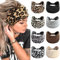 JSTHHTT 8 Stück Stirnband Damen, Breite Elastische Headbands Weiche, Breit Verdrehte Haarband Retro, Leopard Print Haarschmuck Yoga Sport Haarband Mehrfarbig Haarreifen Damen