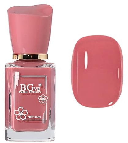 Clear Pink Nail Polish - 14ML Jelly Nail Polish Quick Dry - High Glossy & Long Lasting nail polish - Solid Color Natural Nail Varnish for Nail Art DIY