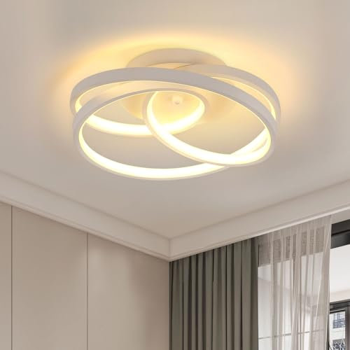Comely LED Deckenleuchte 40W, 4500LM Moderne Deckenlampe Spirale Design, Warmweiß 3000K Deckenbeleuchtung für Schlafzimmer, Wohnzimmer, Küche, Balkon, Weiß