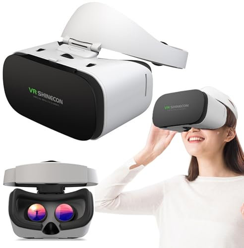 VR Headset, Virtual Reality Headset w/Headphones, 3D VR Glasses VR Goggles for iPhone 16 15 14 13 Pro Max, for Samsung S25 S24 S23 S22 (For iPhone)