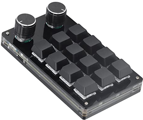 Dioche Mechanische Spieltastatur 12 Tasten mit DIY -programmierbaren Funktionen und Doppelknopfkompatibilität über USB -Kabel für OSU Spiele