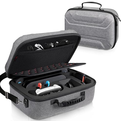 FINTIE Étui pour Nintendo Switch 2 (2025), Design Tout-en-Un, Gris | Protection Intégrale Étui de Transport avec 23 Emplacements pour Cartes de Jeu, Coque pour Accessoires et Manette Pro