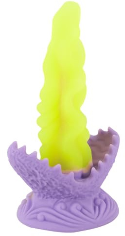 Beasty Cocks Passion Plant - leuchtendes Pflanzenzungeheuer-Dildo mit intensiver Reizstruktur, für fantastische Abenteuer allein und zu zweit, 10 Leuchtmodi, in Gelb