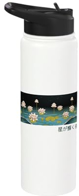Water Lilies Beneath The Starry Sky Stainless Steel Insulated Water Bottle