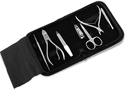 Maniküre Pediküre Etui Set mit Nagelzange Nagelhautzange Knipser und Nagelfeile aus Solingen