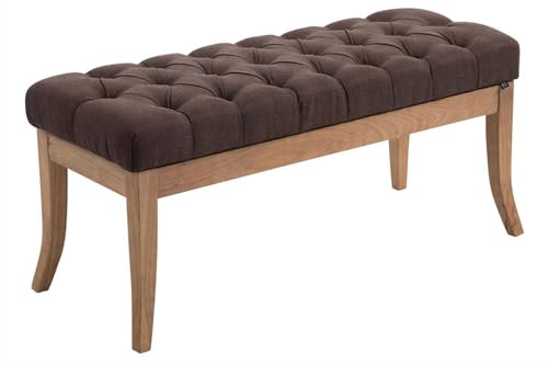 CLP Sitzbank Ramses mit hochwertiger Polsterung und Stoffbezug I Bank mit antik-Hellen Holzbeinen I Holzbank mit Einer Sitzhöhe von: 46 cm, Farbe:braun, Größe:100 cm