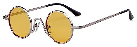 ADEWU Occhiali da sole ovali Occhiali stile vintage da strada con orlo sottile in metallo da uomo donna