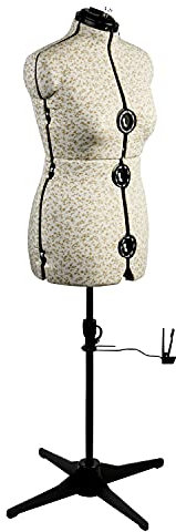 Sewing Online Verstellbare Schneiderpuppe Sugar Ditsy Beige 8-Teilige | Mittel (M) [Größe EUR 44 bis 48]