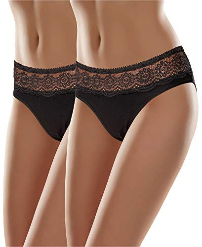 Merry Style Damen Slip MSGAB21 (Schwarz (2Pack), 38 (Herstellergröße: M))