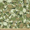 ABAKUHAUS Schädel Stoff als Meterware, Sketchy Spuk Camouflage, Seidiger Satin Stoff Zum benähen von Heimtextilien, 2M (148x200cm), Hellgrün Hellbraun Grün