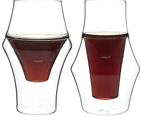 KRUVE EQ Excite & Inspire 150ml Handmade Double Wall Coffee Cups, Espresso Cups, and Glass Set of 2 - Heat-Resistant Borosilicate Coffee Mugs, Perfect for Enhancing Aroma and Flavor, Dishwasher Safe