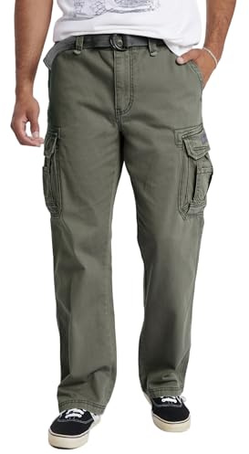 Unionbay Mens Survivor Iv Relaxed Fit Cargo - Reg and Big Tall Sizes Casual Pants, Military, 30W X 32L US