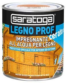 Saratoga legno prof 750ml impregnante all'acqua per legno cerato per interni ed esterni (colore noce scuro)