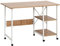 HOMCOM Klapptisch Schreibtisch Beistelltisch Bürotisch Mobiler Computertisch mit Rollen MDF Natur 107 x 55 x 76 cm
